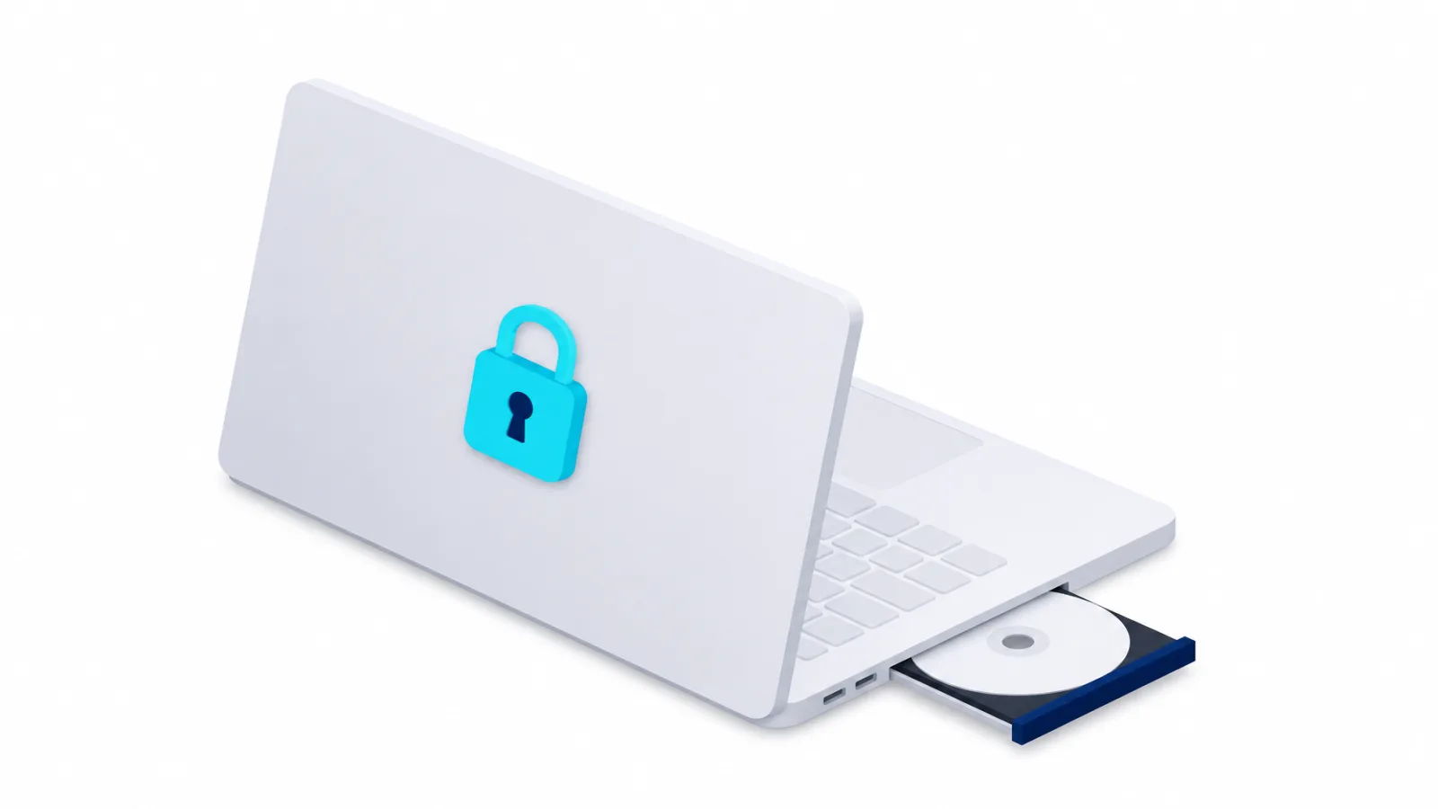 Cadenas posé sur un disque dur à côté d'un ordinateur portable