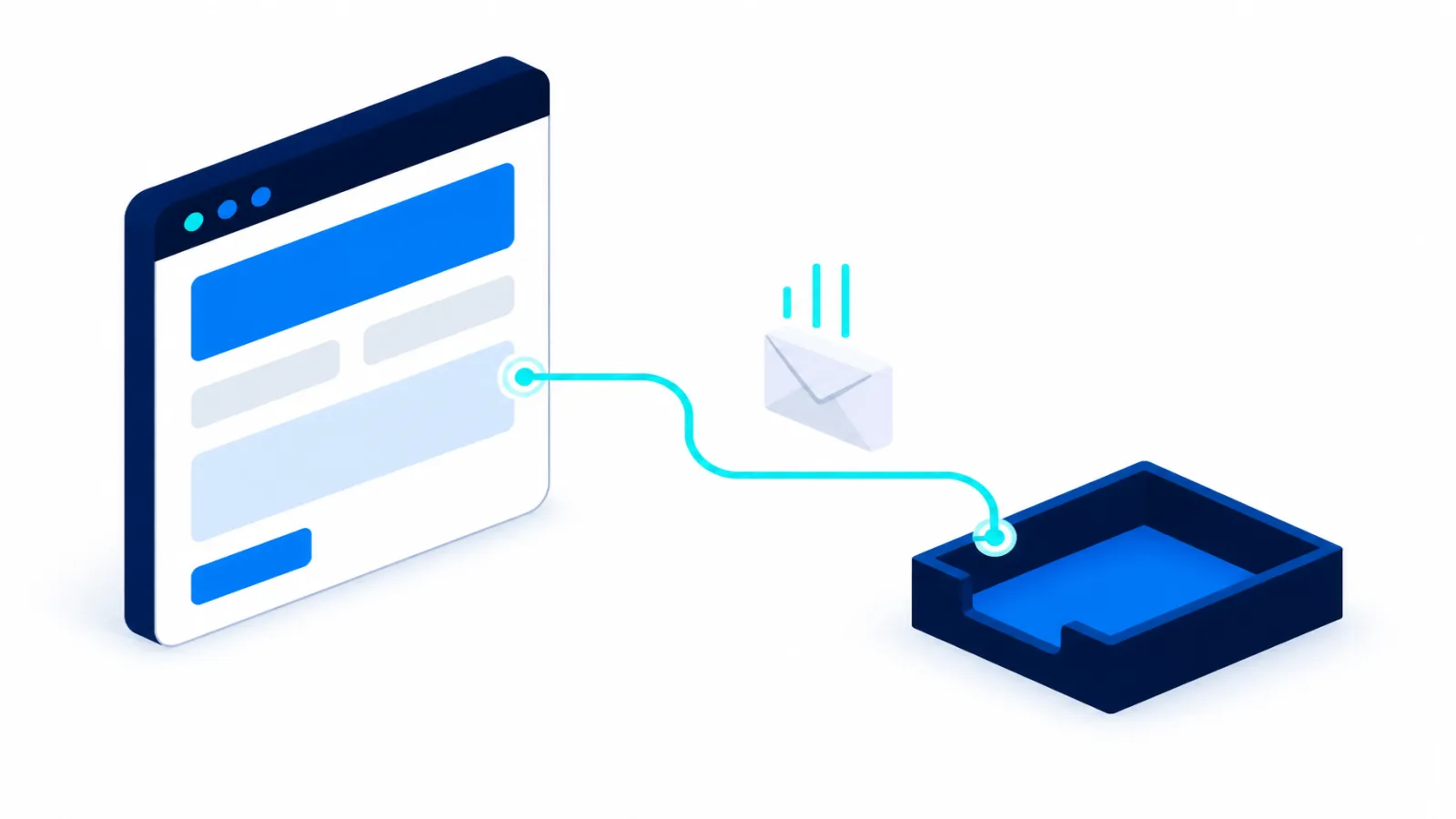 Formulaire de contact d'un site et boîte de réception vide