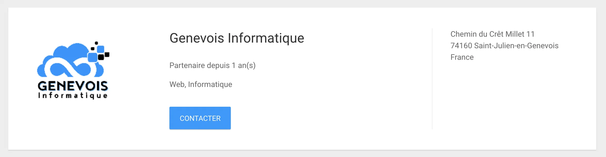 Recherche Genevois Informatique dans la liste des partenaires